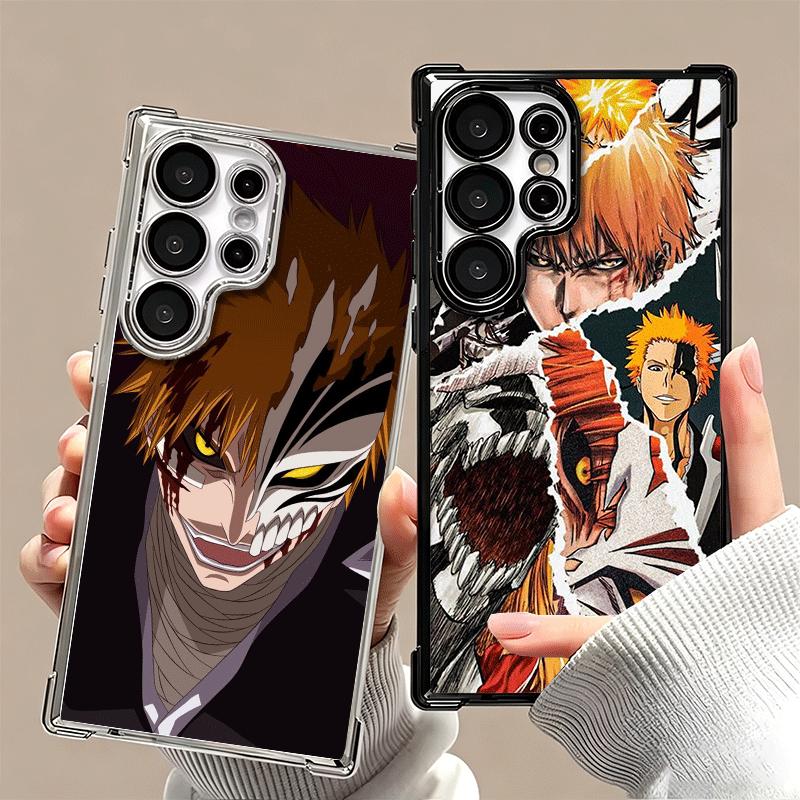 Bleach Kurosaki Ichigo Plating Phone Case For Samsung Galaxy S24 S25 FE S26 Edge S23 Ultra S22 S21 Plus S20 Anti-Fall Airabag Co