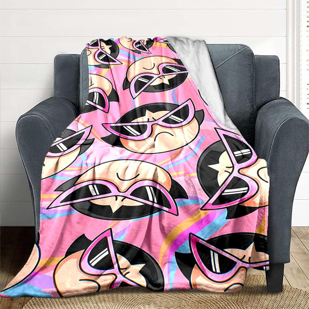 1pc Powerpuff Girls Flannel Blanket, Soft Skin Friendly with Digital Printing, Various Sizes Available for Family, Friends, Birthday