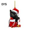 Рождественская подвеска акриловая шапка Санты украшение в виде животного праздничное подвесное украшение для елочной гирлянды брелок