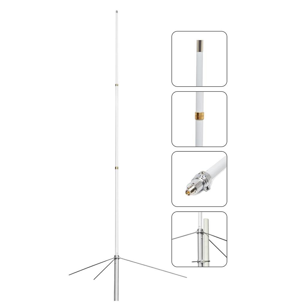 YNIBST Band High Gain Dual Band Ground Plane Made of Glass Fiber Fixed GP Antenna 144/430MHz (3-split Type) Waterproof/rustproof