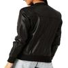 NOORA Женская черная кожаная куртка из овчины | Байкерская куртка узкого кроя ручной работы | Зимняя кожаная куртка на молнии
