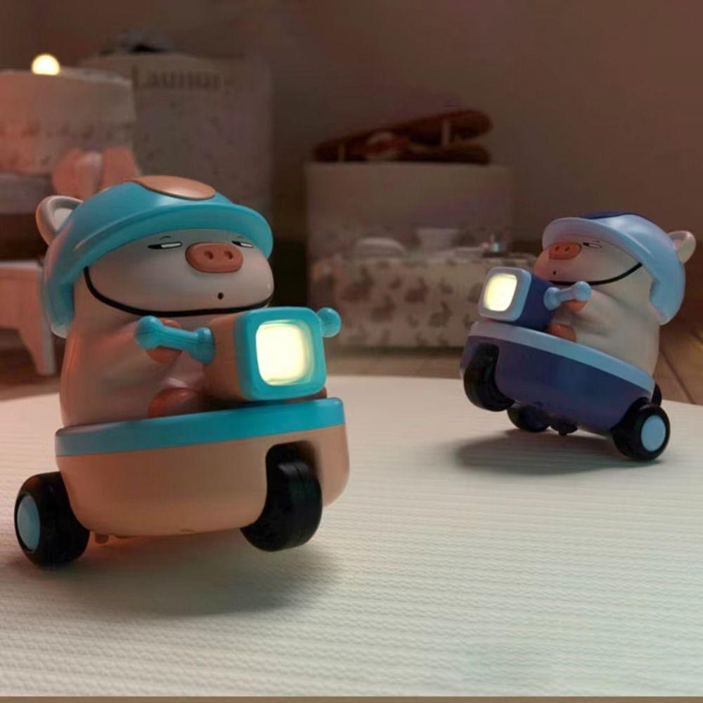 Interactive Pig Stunt Three-wheeled Car Toys Sound And Light Children Fun Motorcycle  Kids Toddlers