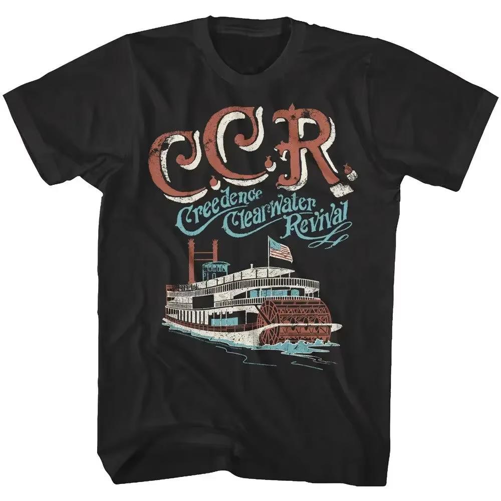 Shortsleeved Creedence Clearwater Revival Cyclist Oversized Tshirt Couple Style SpringSummer Casual Streetwear Tshirt
