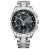 Citizen Attesa Moon Phase Solar Radio-Controlled Watch, Waterproof, Men's, Silver, BY1001-66E