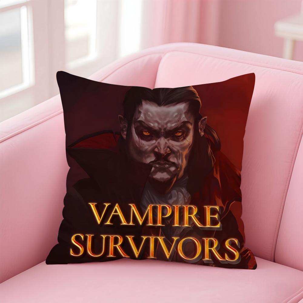 Popular Game VVampire SurvivorsS Cushion Cover Pillowcase Short Plush Invisible zipper Room Sofa Cushion Cover
