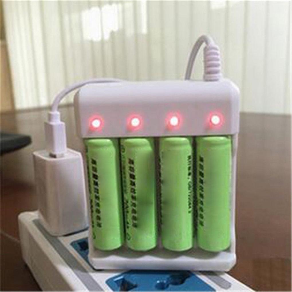 Usb 4 Slots Fast Charger Short Circuit Protection Aaa And Aa Rechargeable Battery Station