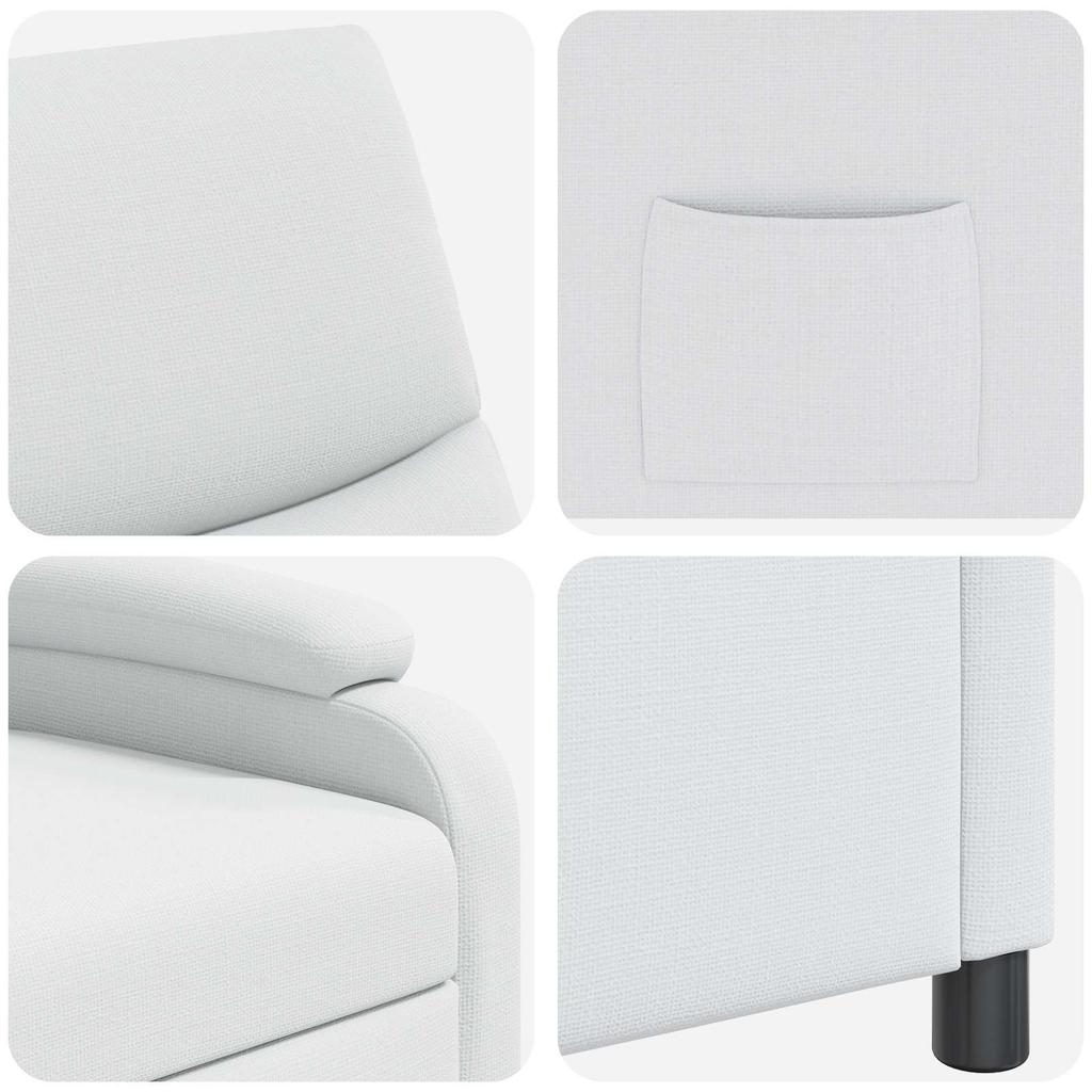 Recliner Chair White Fabric