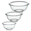Iwaki Heat-Resistant Glass Basic Bowls, Set of 3, Large, Medium, and Small, 1500ml, 900ml, and 500ml, KSKC-BO-3