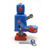 Drumming Robot Clockwork Walking Toy Iron Metal Vintage Mechanical Clockwork  Collection