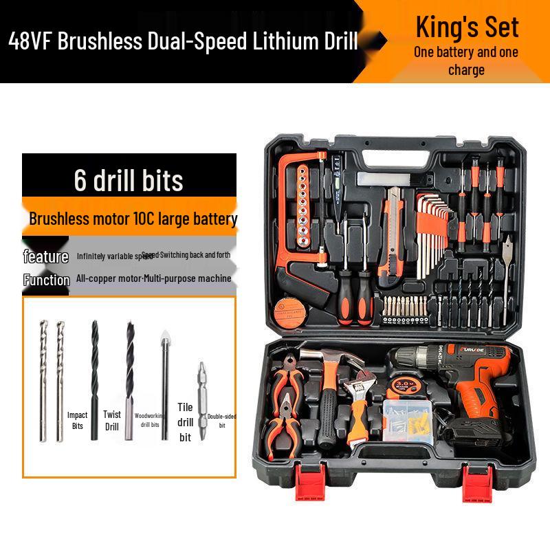 Multifunctional Electric Drill & Tool Set for Household, Electrician, and Woodworking Repairs