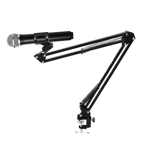 Складная подставка для микрофона, зажим с универсальным гибким адаптером, вращение на 360 градусов, двойные опорные пружины