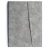 Tri-fold Loose-leaf Notebook A5 Creative Stationery Notebook Detachable Business Notepad Leather(Gray Black Blue)