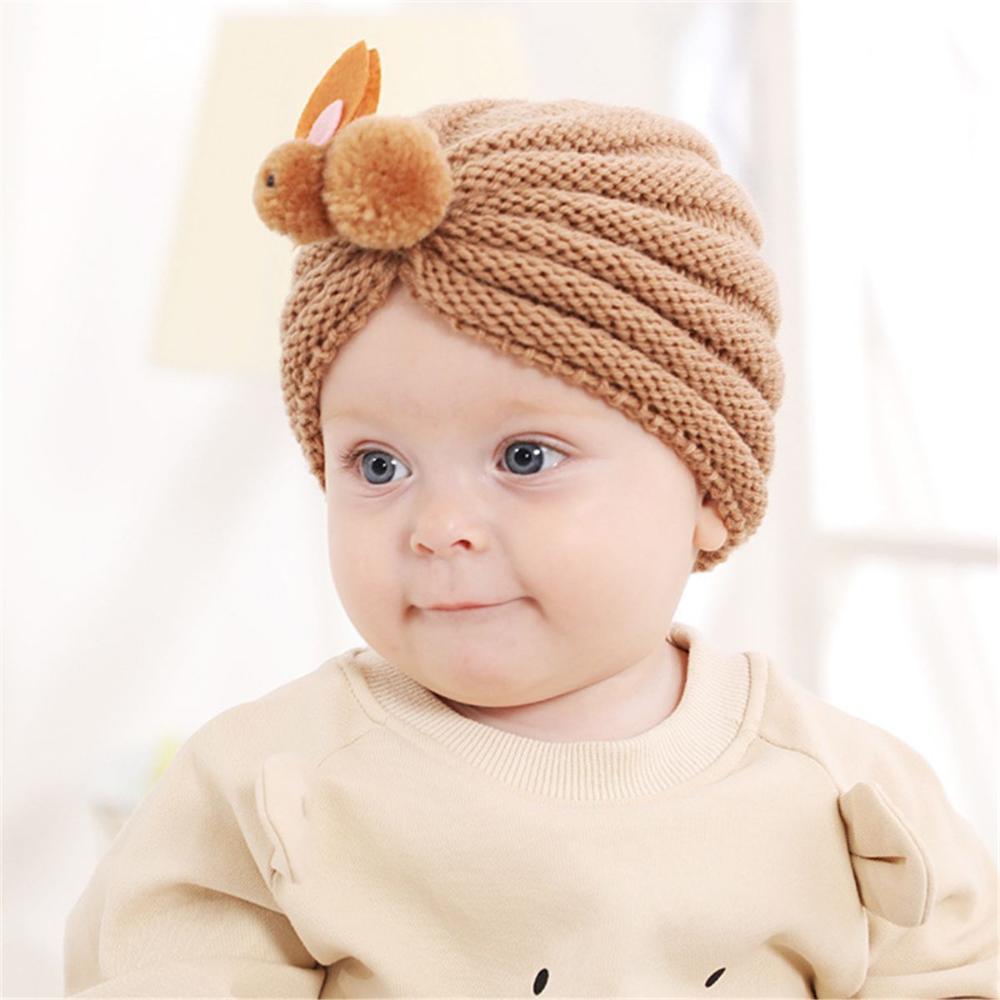 Warm Winter Cold Weather Crochet Children Cute Rabbit Cap Kids Winter Beanies Children Knitted Hats