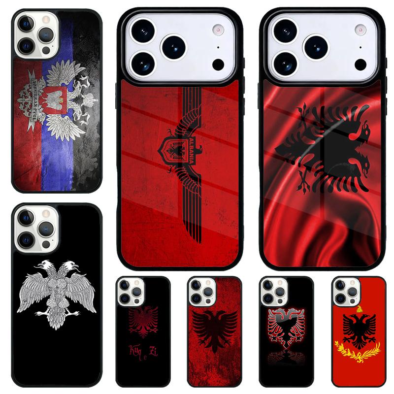 Мягкий чехол для телефона с орлом Флага Албании для iPhone 17 Air 16 15 11 12 14 13 Pro Max Ударопрочный чехол