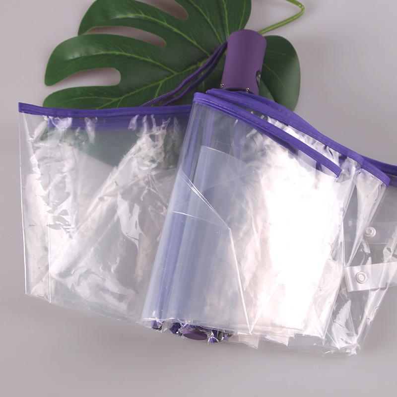 Bubble Umbrella Compact Rain Umbrella Tote Umbrella Auto Open Closes Dome Windproof Fully Automatic Three-Fold Transparent