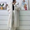 Hooded Plus Long Over the Knee Winter New Imitation Fur Mink Coat with Cotton Thickened Fur Coat