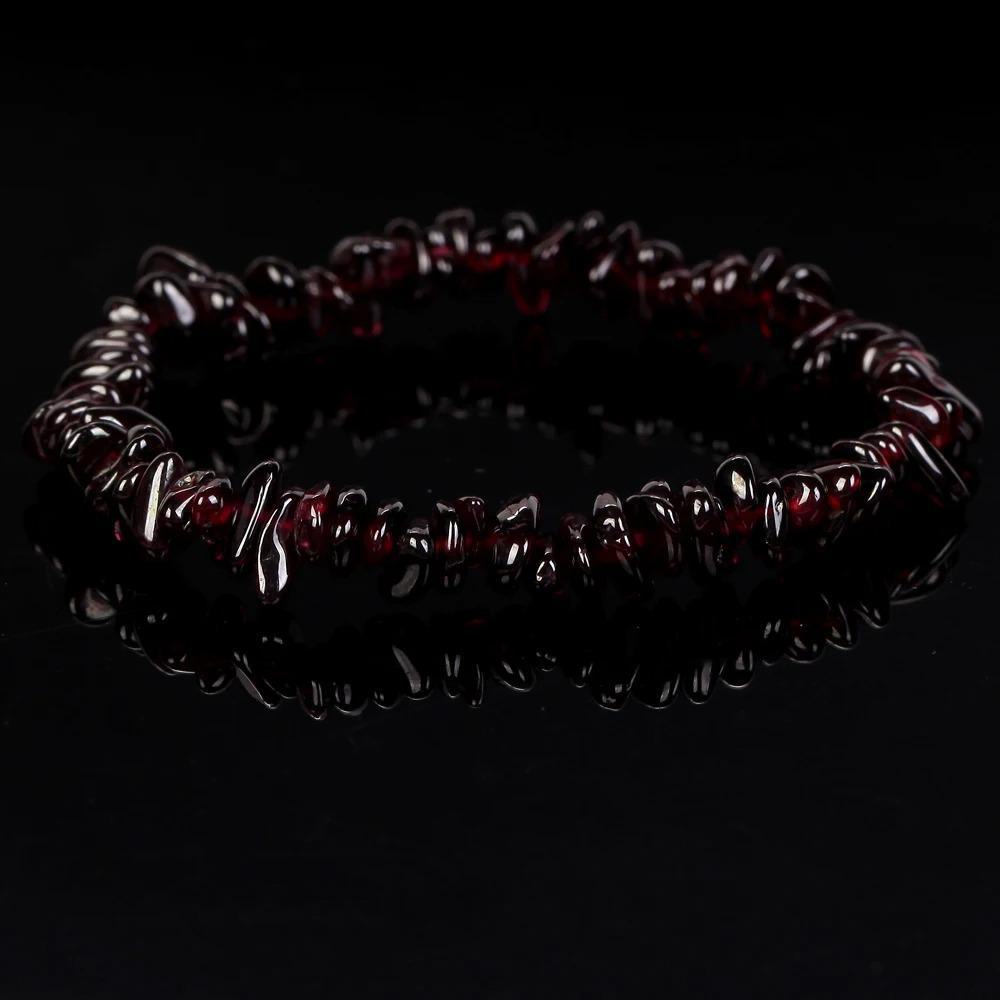 Аметистовый эластичный браслет из натурального гравия (5-8мм) - Эластичный и стильный