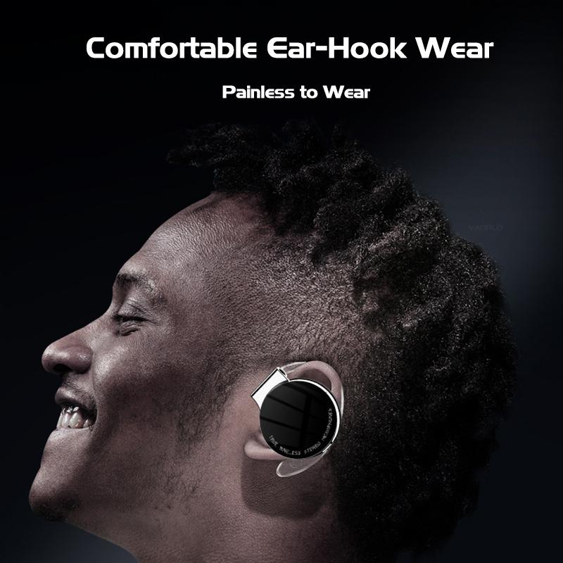 VAORLO Спортивные наушники TWS, светящиеся наушники-крючки, IPX5, водонепроницаемые, ENC, стереогарнитура с шумоподавлением, Bluetooth 5,2, безболезненное ношение