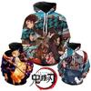 Vibrant And Comfortable Demon Slayer 3d Printed Couples Hoodies With Long Sleeves