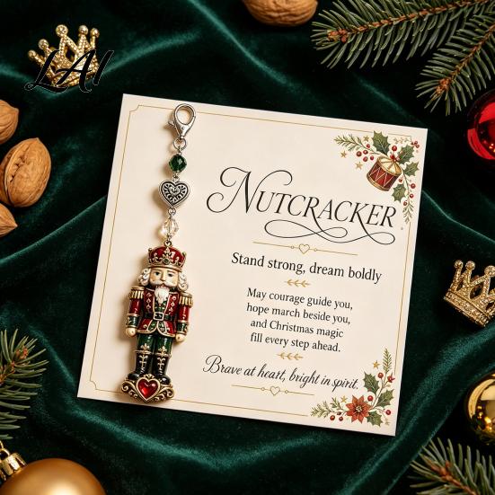 Christmas Themed Bag Tag Keychain with Blessing Greeting Card Vintage Metal Tree Pendant Charm Pendant Holiday Accessory Meaningful Gift