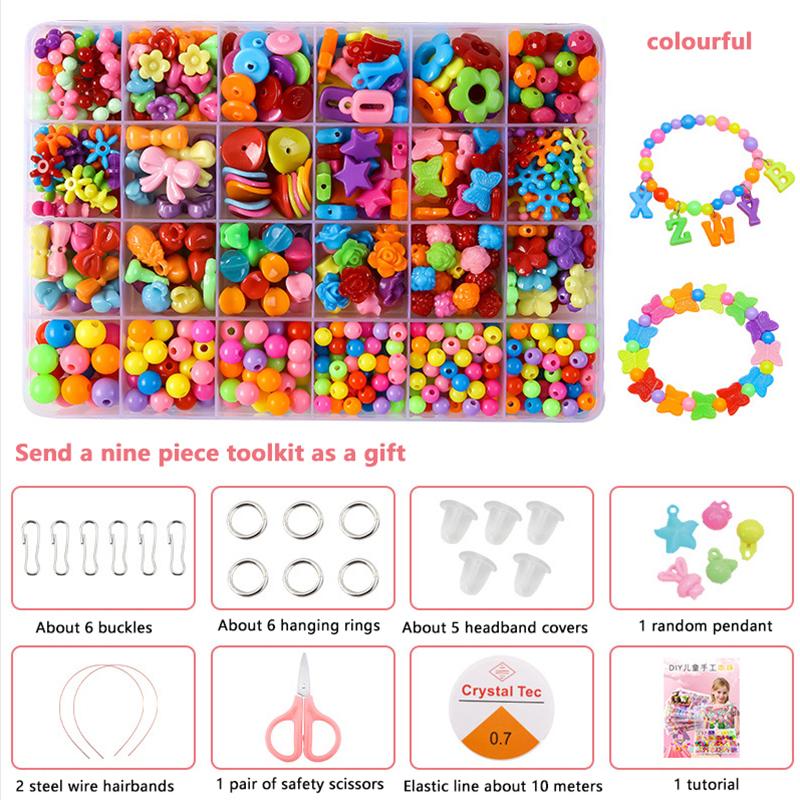 1 Set Creative Loose Spacer Beads Making Bracelet Necklace 10/24 Grid Girl Jewelry Kit Toy Diy Handmade Beaded Children'S Toys