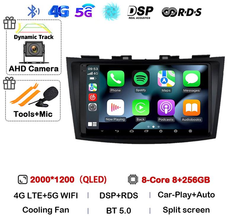 Android 14 Carplay Автомагнитола Для Suzuki Swift 4 2011 2012 2013 2014 2015 2016 Мультимедийный Видеоплеер Аудио GPS Стерео WIFI