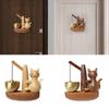 Cat Door Chime Entry Chime Decorative Shopkeepers Bell Wood Doorbell Wind Chime for Restaurant Refrigerator Office Store Porch