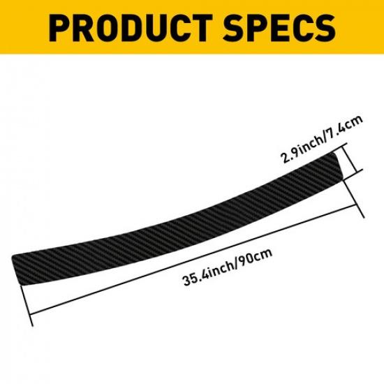 Car Guard Rear Bumper Protector Trim Cover Plate Sill Trunk Rubber Pad Kit Black