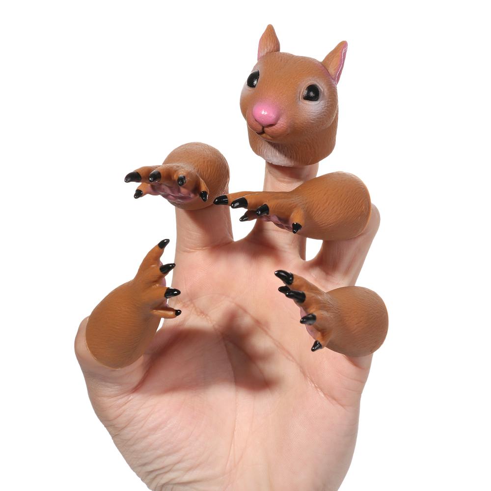 Washable Animal Cat Dog Hand Puppet Props Random Combination Finger Dolls