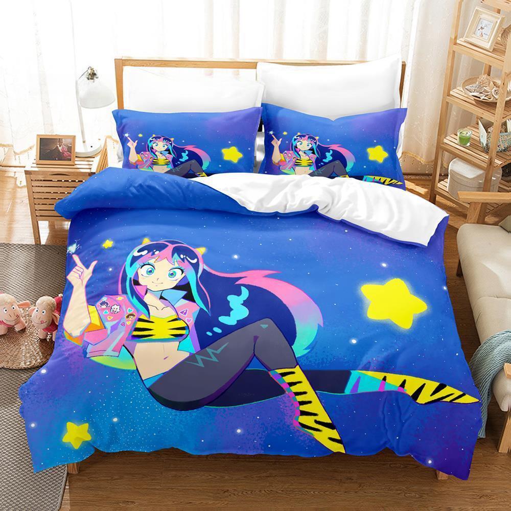 Urusei Yatsura Лам Постельный набор Односпальный Двуспальный Полный Королевский Кинг Сайз Набор для кровати Взрослый Детский Спальня Комплекты пододеяльников Аниме Набор простыней