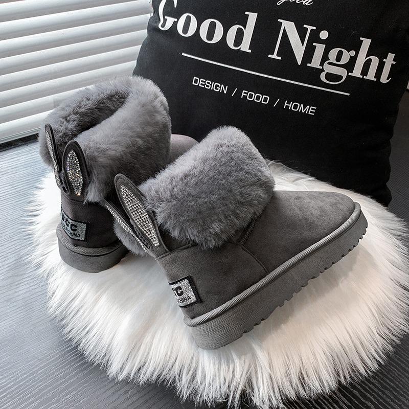 Fashion 2024 Ankle Boots Women's Winter Shoes Suede Women's Snow Boots Cute Women's Warm Plush Cotton Shoes