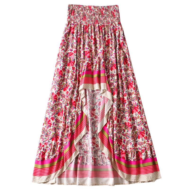 Женская летняя праздничная юбка с лямкой на бретельках нестандартной формы с завышенной талией