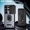 KEYSION Ударопрочный бронированный чехол для Samsung S26 Ultra 5G с кольцом-подставкой и защитой шторки камеры для Galaxy S26+ Plus