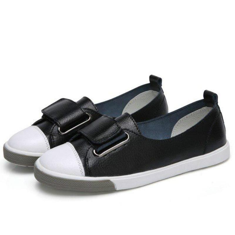 Модные женские лоферы на плоской подошве, женские без шнуровки, белые мокасины из натуральной кожи, повседневная обувь