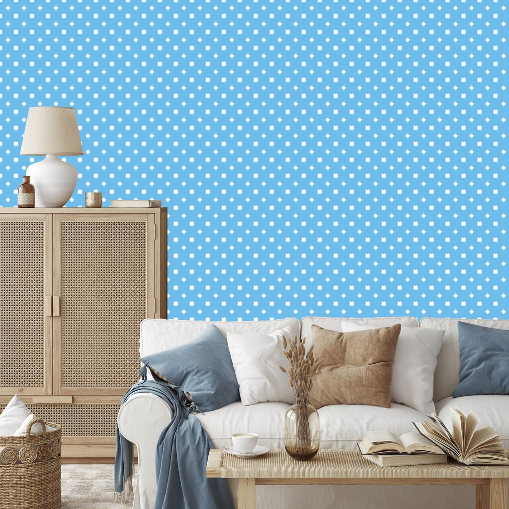 Azure and Azure Dots Wallpaper, Soft Forms 50x1000
