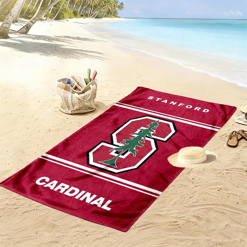 Пляжное полотенце Stanford Cardinal Print, Большое, Мягкое, Быстросохнущее, для Пляжа, Кемпинга, Плавания