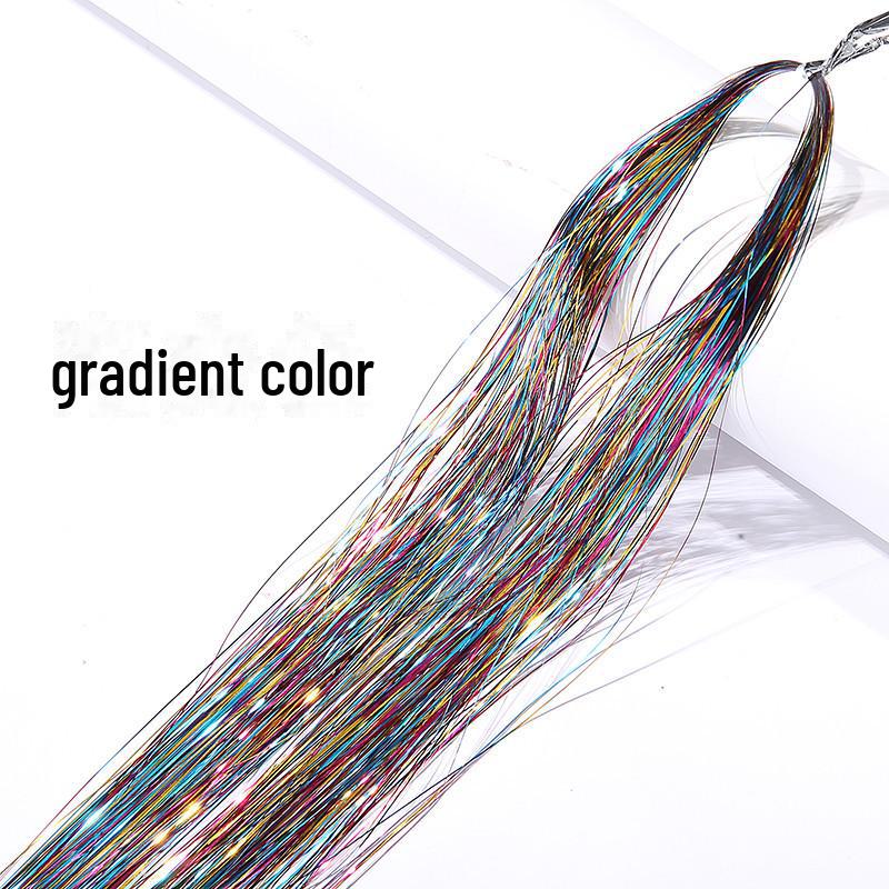 Цветные лазерные накладные пряди для волос