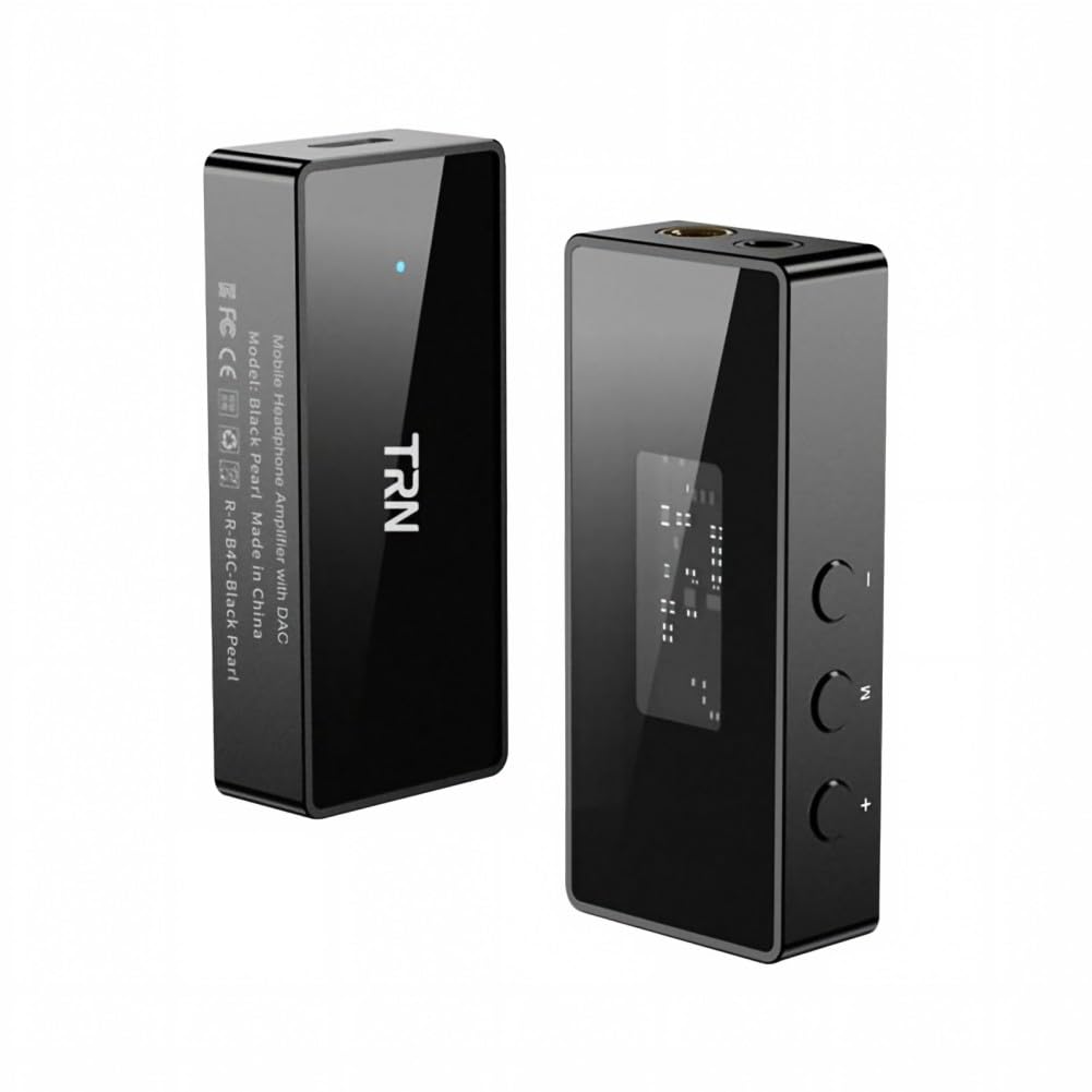 TRN BlackPearl Compact Amplifier DAC Smartphone AMP Audio DSD256 Chip CS43131 Earphone Amplifier Portable Headphone Amplifier Jack [High-Resolution