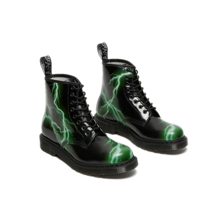 Доктор. Martens 1460 Кожаные короткие ботинки с узором «молния» и светоотражающими краями, унисекс, черные, зеленые, 27052001