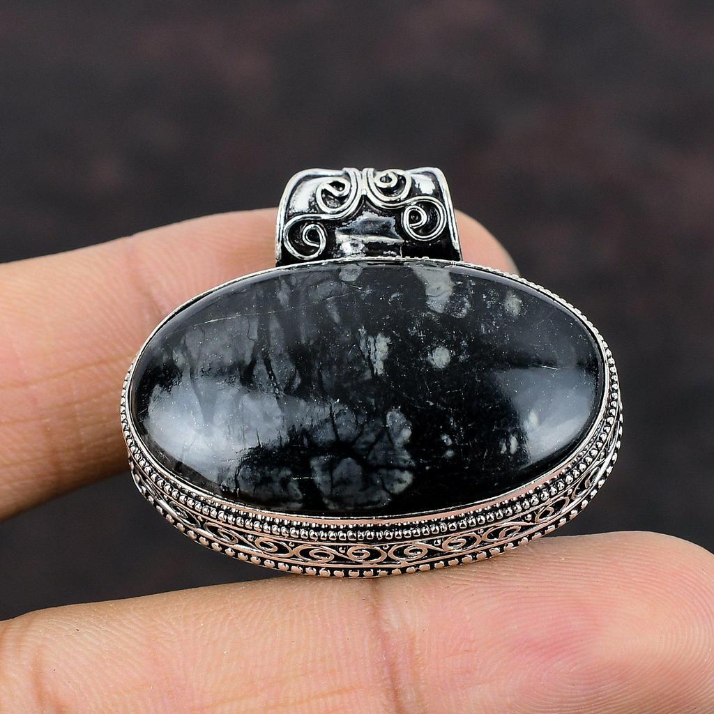 Подвеска из драгоценного камня Пикассо из яшмы, винтажная подвеска из стерлингового серебра 925 пробы, удивительные ювелирные изделия ручной работы, стильная подвеска для женщин, подарок для нее