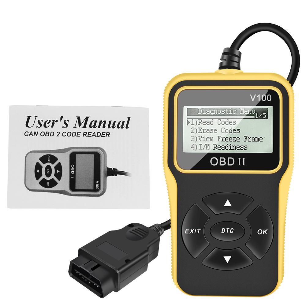 OBD 2 Scanner OBD2 Code Reader OBDII EOBD Universal 16 Pin Engine Diagnostic Instrument V100 Digital Display Car Accessories Car Diagnostic Tools