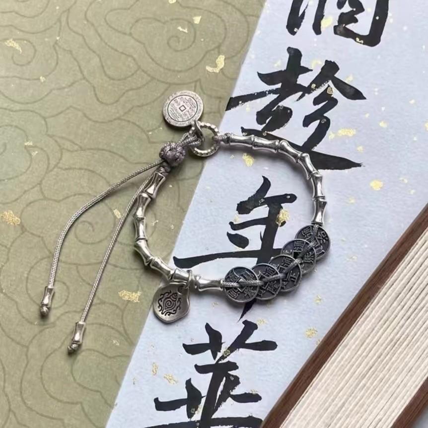 Этнический Бохо Пять Императоров Монета Ручной работы Сплав Геометрический Браслет Форма