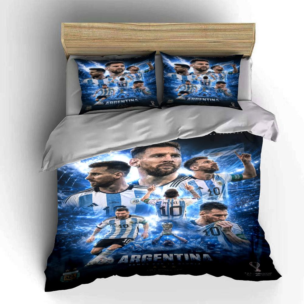 Argentina Soccer Bedding Set Bedding Duvet Cover Set Duvet Cover Pillowcases Home Decor (1 * Duvet Cover 2 * Pillowcases, without duvet insert)