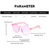 Oval Shape Sunglasses Women Rimless Frame Tint Clear Lens Colorful Sun Glasses Female Red Pink Yellow Shades Travel