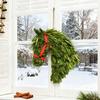 Horse Head Wreath Rustic Farmhouse Equestrian Door Decor Artificial Horse-Shaped Wreath with Red Ribbon for Front Door Wall Window Holiday Decor