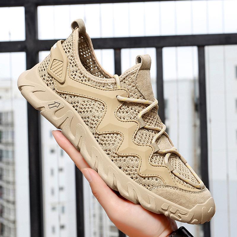 Мужская обувь Новые летние модные сетчатые дышащие туфли с вырезами, уличная повседневная спортивная обувь для скалолазания, сандалии