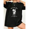 Oversized T Shirt Black Rose Floral Print With Text Statement Casual Wear For Women Streetwear Fashion Top Summer Outfit