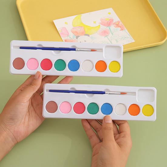 10 Pcs Boxed Watercolor Paints Set for Kids 8 Colors Watercolor Paints with