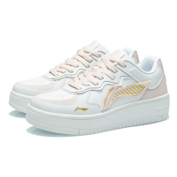 Li Ning Rising Phoenix Синтетическая кожа Устойчивые к истиранию Низкие кеды для скейтборда Женские Облачно-розовые (унисекс) Кеды для скейтборда AGCT380 2