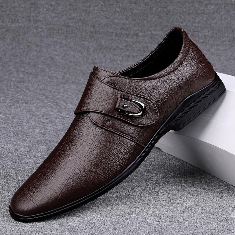 Spring Autumn Hot Selling Men's Leather Casual Shoes Massage Sole Loafers Classic New Style Interview Commuting Men's Work Shoes